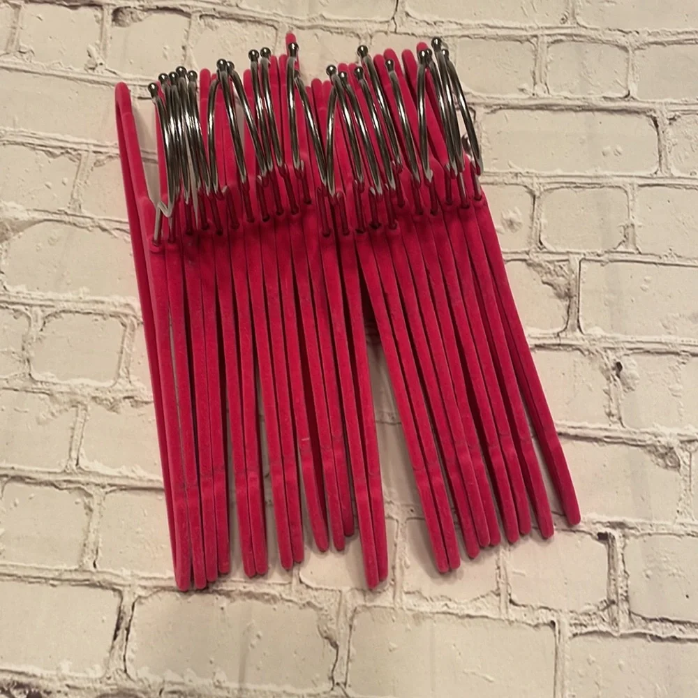 🌸 Hot Pink Toddler Velvet Hangers - Set of 22
